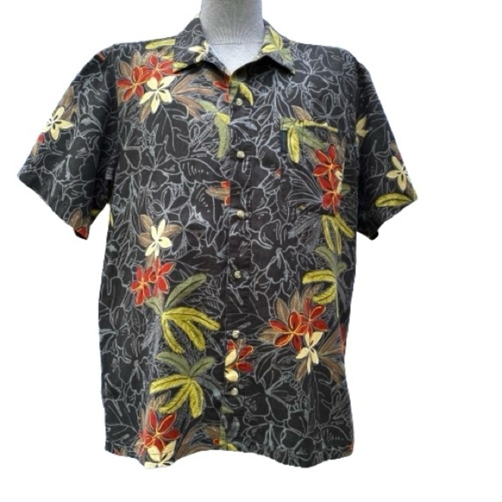 Columbia Linen Blend Tropical Hawaiian Style Resort Shirt Size XL
